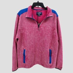 Chubbies The Let Me Pink Quilted Quarter Zip Pullover Sweatshirt Womens‎ Large